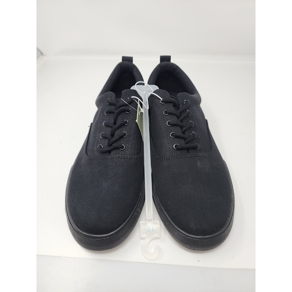 Goodfellow & Co Mens Low Top Lace Up Sneakers Black Canvas Casual Size 12